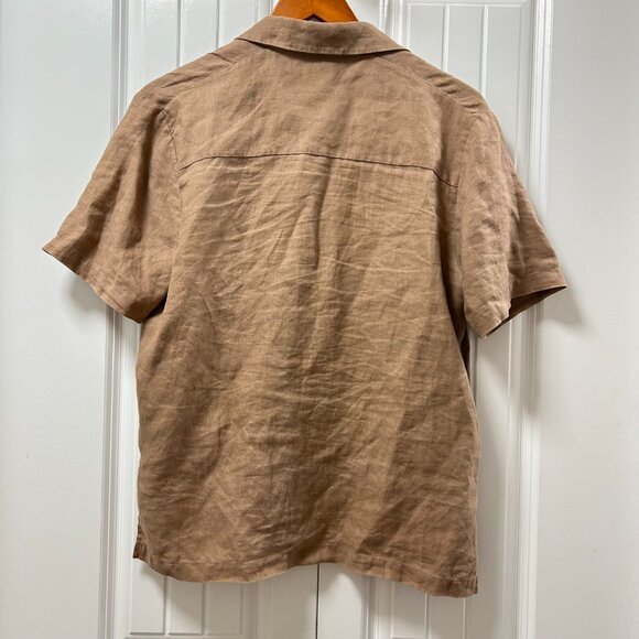 Wilfred Free Linen Button-Up Shirt Tan – S - Picture 4 of 9